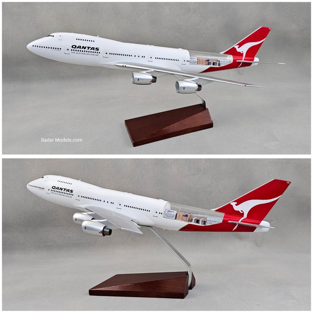 Qantas - B747-200M (NC) - (1:100) - 180° Clear Top